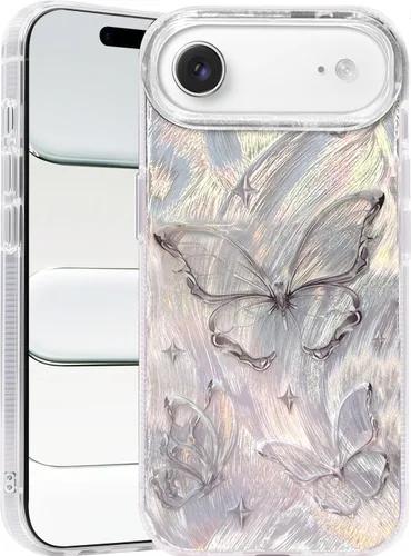 Miniatura 92 de I-MGAE-IN-AR Funda compacta para iPhone 11, diseño de mariposa, marco de protección de lente de cámara con diamante 3D, bonitas fundas protectoras