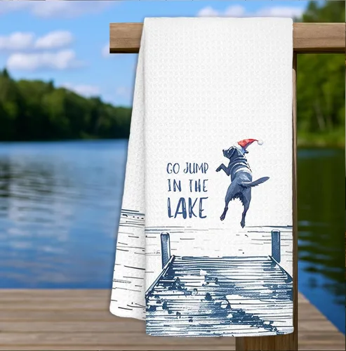 Miniatura 3 de Toallas de cocina navideñas para decoración de casa de lago, regalos de casa de lago, divertidas toallas de cocina decorativas para amantes