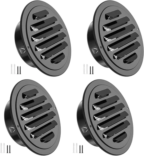 Miniatura 9 de Rejillas de ventilación de acero inoxidable de 10 cm, HG Power, cubierta redonda con malla de pantalla, rejilla de ventilación de aire para pared