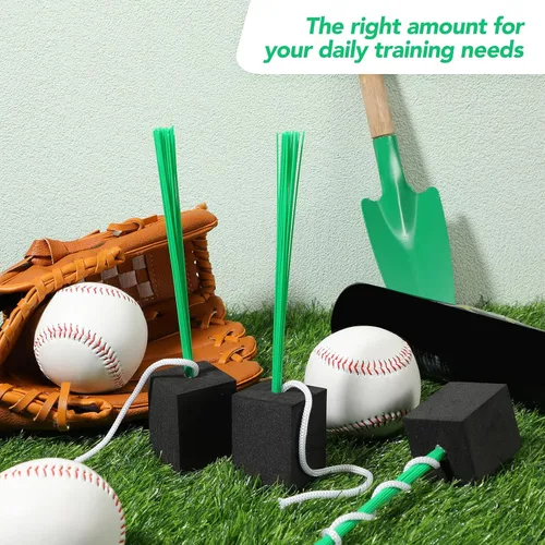 Miniatura 5 de Shappy 12 tapones de base de béisbol con borla, tapones de anclaje resistentes para campo de béisbol y accesorios de sóftbol Verde