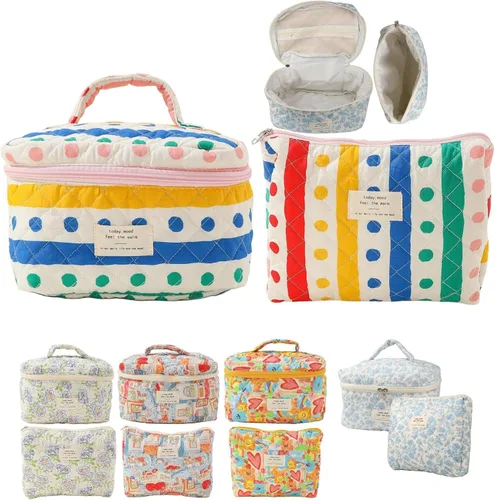 Bolsa de Maquillaje Fcteap para Viaje, Esenciales de Viaje, Bolsa de Cosméticos Acolchada, Organizador de Artículos de Aseo, Inserción para