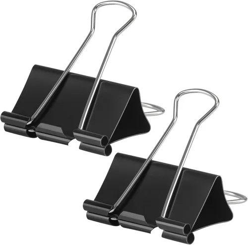 Clips de carpeta de 2 pulgadas, paquete de 12 clips de carpeta extra grandes, clips de papel jumbo, pinzas de papel grandes, clips de carpeta de