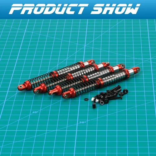 Miniatura 6 de RCAWD Amortiguador universal de 4.724 in para un montón de 1/10 RC Hobby Cars, actualizaciones de choque RC de aluminio completo, amortiguadores Rojo