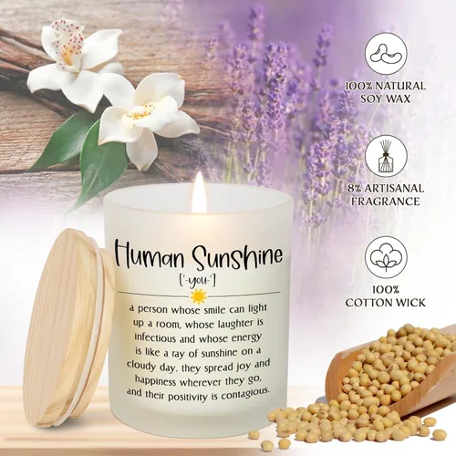 Miniatura 4 de OASSIE Regalos de cumpleaños de Navidad para mujeres, vela de lavanda y vainilla de larga duración de 10 onzas, regalos inspiradores