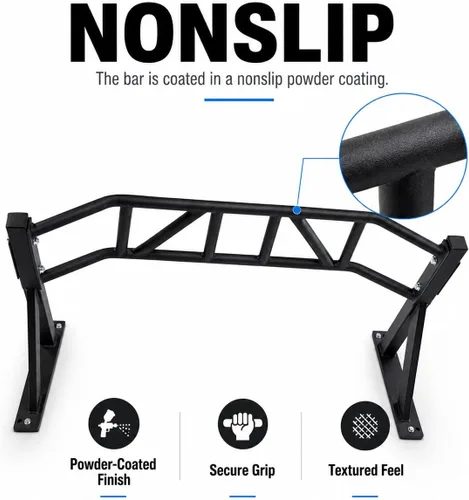 Miniatura 3 de REP Barra de dominadas montada en la pared para gimnasios en casa o garaje, barra recta o arco de agarre múltiple, ideal para kipping pull-ups