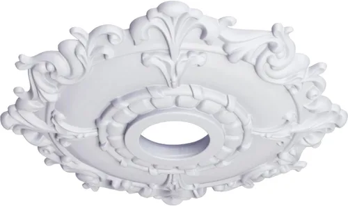 Miniatura 2 de Ekena Millwork CM18RL medallón de techo Riley de 18 in (diam. ext.) x 3 1/2 in (diam. int.) x 1 1/2 in, CM18RL Primed