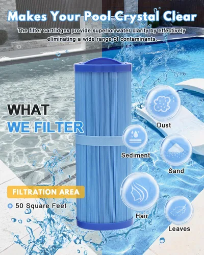 Miniatura 5 de Filtro SPA de repuesto de 5 micras plisado para bañera de hidromasaje 50 pies cuadrados (paquete de 2) para PWW50L PWW50L-M 4CH-949 4CH-949RA