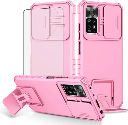 Miniatura 10 de Asuwish Funda de teléfono para Xiaomi Redmi Note 11 Pro 4G/5G con protector de pantalla de vidrio templado y cubierta de cámara deslizante Soporte
