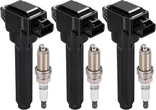 Miniatura 51 de BDFHYK Paquete de bobinas de encendido UF535 y bujías de iridio 95983 compatibles con Mercedes-Benz C230 C280 CLK350 E350 ML350 SLK280 Dodge