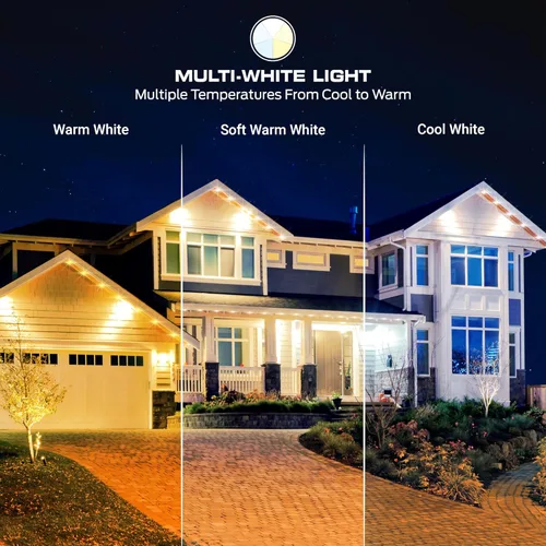 Miniatura 4 de Luces exteriores permanentes inteligentes Monster, 50 pies, 36 luces LED para aleros, RGB+IC+WW, resistentes al clima y al agua, control por