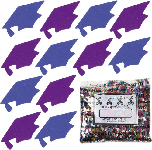 Miniatura 65 de Confetti Grad Cap Negro, Azul Marino Combo - 2 bolsas de media onza (1 oz)