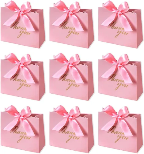 Miniatura 11 de DECHISY Paquete de 24 bolsas pequeñas de regalo de agradecimiento, bolsas de regalo de fiesta, cajas con lazo dorado, bolsas de regalo de papel Negro