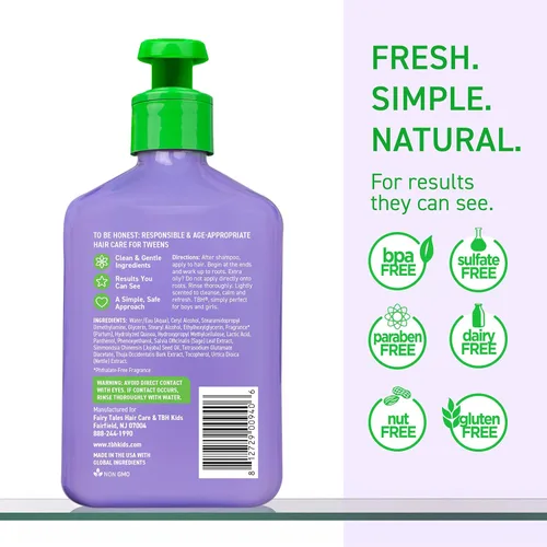 Miniatura 3 de TBH Acondicionador para adolescentes y niños, acondicionador hidratante ligero y desenredante para cabello seco, graso, fino, rizado y todo