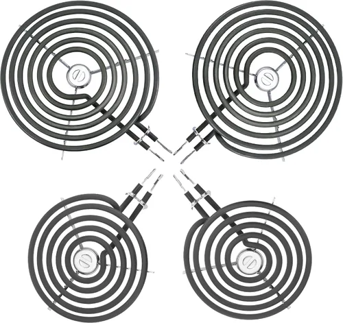 WB30M1 WB30M2 Juego de repuesto de quemadores de estufa eléctrica de 4 paquetes, incluye 2 WB30M1 (6") y 2 WB30M2 (8") - De MIFLUS, compatible para