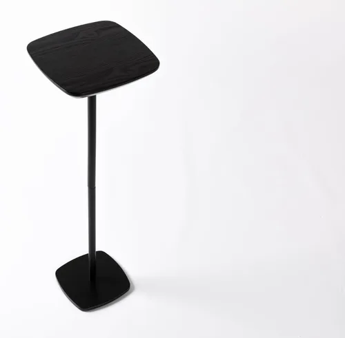 Miniatura 9 de Mesa pequeña con pedestal para bebidas, mesas auxiliares de madera, soporte para bebidas de cóctel Martini, mesa auxiliar cuadrada duradera con base