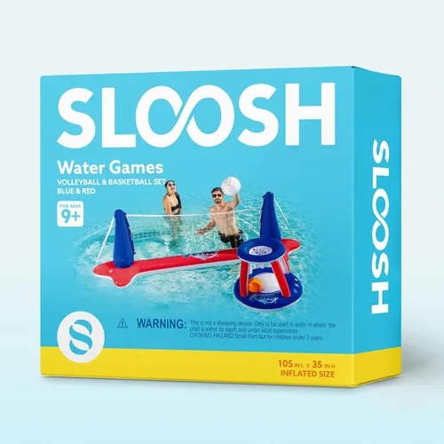 Miniatura 9 de JOYIN - Juego de flotadores inflables para piscina con red de voleibol y aros de baloncesto, pelotas incluidas para niños y adultos, juguete de Rojo