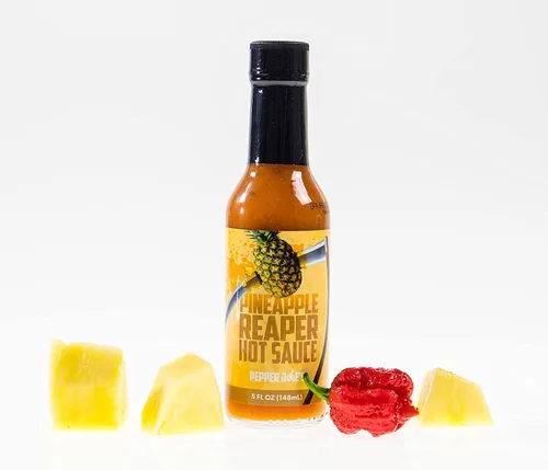 Miniatura 6 de Pepper Joe's Pineapple Reaper - Salsa picante de Carolina Reaper de primera calidad, hecha con chile picante y piña madura más picante del mundo, 5