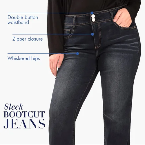 Miniatura 4 de Angels Forever Young Women's Curvy Bootcut Mid-Rise Jeans (Standard and Plus)