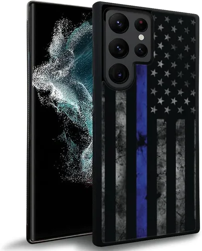 Miniatura 18 de DJSOK Funda compatible con Samsung Galaxy S22 Ultra, diseño con patrón de parachoques trasero, esquinas reforzadas contra arañazos, esquinas Bandera