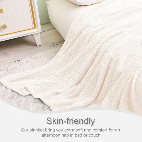 Miniatura 7 de Exclusivo Mezcla Manta de Forro Polar para Sofá, 50x70 Pulgadas Mantas Suaves y Acogedoras de Franela Jacquard, Mantas Ligeras de Felpa Difusa