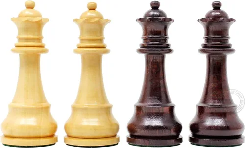 Miniatura 4 de House of Chess - Piezas de juego de ajedrez para torneos - Piezas únicas de ajedrez Staunton Ringy Rosewood/Boj - Altura del rey: 3.75" (95 mm) - 2