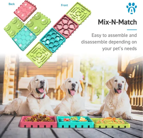 Miniatura 5 de Alfombrilla de alimentación lenta para mascotas - Bandeja, cuencos para perros de alimentación lenta, tapete de alimentación para aliviar