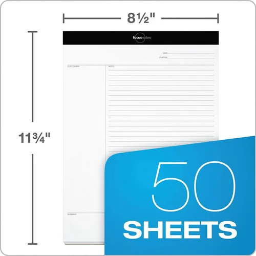 Miniatura 3 de TOPS FocusNotes - Bloc legal para tomar notas, 8-1/2 x 11-3/4 pulgadas, blanco, 50 hojas (77103), paquete de 6