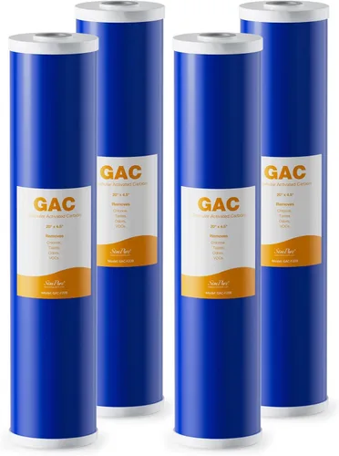 Miniatura 23 de SimPure Cartuchos de filtro de agua para toda la casa de 10 x 4.5 pulgadas, filtro de carbono y metal pesado GAC/KDF, para DB10C-2KDF, DB10P