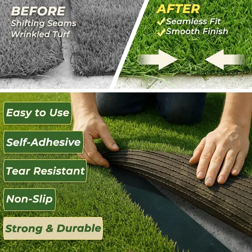 Miniatura 3 de Cinta autoadhesiva de césped artificial de 6 x 49 pies para interior y exterior, alfombra de césped falsa Astro, cinta adhesiva resistente a