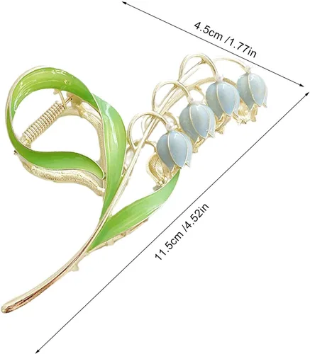 Miniatura 2 de Lily of the Valley - Accesorios para el cabello con flores, horquillas de metal, pinzas para cabello grueso y fino