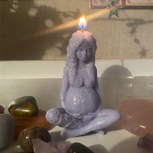 Miniatura 3 de Goddness - Molde de silicona para velas de la Madre Tierra, molde de silicona para velas Gaia 3D, molde de arcilla de silicona decorado de resina
