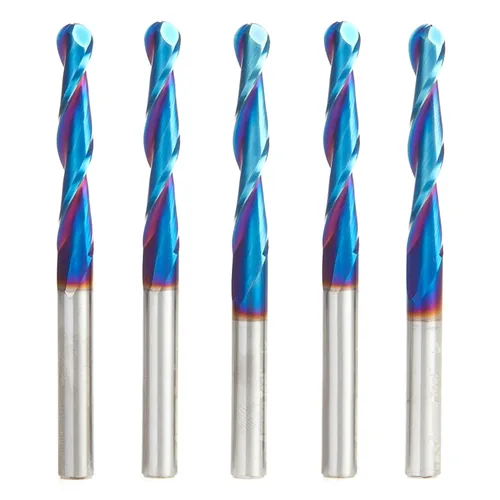 Miniatura 12 de Amana Tool 46286-K Brocas de enrutador CNC en espiral de corte de carburo para plástico, madera 2D/3D tallado 3.6 grados punta de bola de ángulo