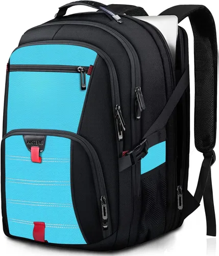 ANTERK Mochila Extra Grande, mochila de viaje, resistente TSA resistente al agua de 17.3 pulgadas, mochilas de mano con puerto USB, mochilas Azul