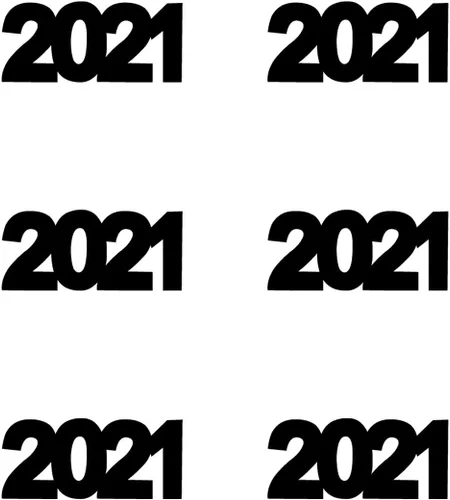 Miniatura 3 de Confeti Año 2021 Negro - Paquete al por menor #7230 QS0