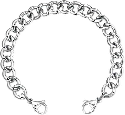 LinnaLove Cadena intercambiable de acero inoxidable para pulseras de identificación de alerta médica para mujeres y hombres, No es una piedra