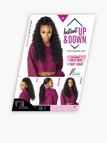 Miniatura 6 de Sensationnel Instant Updown Media peluca con poni - Iud 2 4 Estilo en 1 Media peluca y poni con cordón (1 JETBLACK)