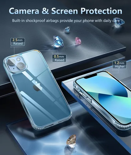 Miniatura 1516 de FNTCASE Funda para iPhone 13 Pro-Max: Fundas magnéticas transparentes compatibles con Magsafe Slim anti amarillamiento protección contra caídas