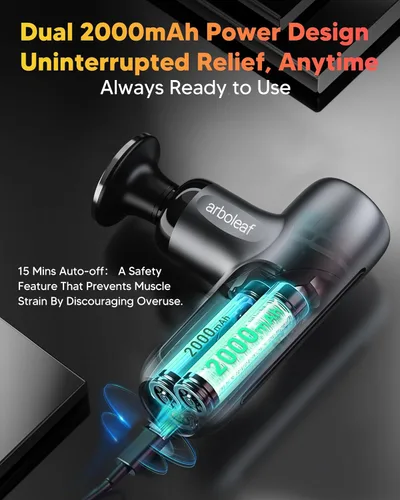Miniatura 5 de arboleaf Mini pistola de masaje con calor, masajeador muscular de percusión para aliviar el dolor, portátil y silencioso, masajeador pequeño