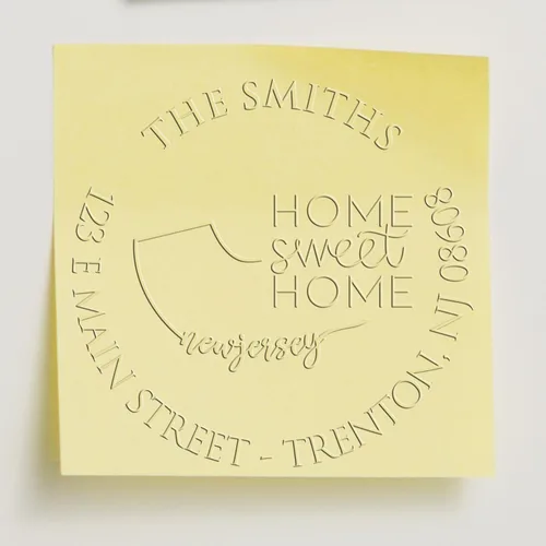 Miniatura 222 de Sello en relieve de dirección personalizado para nuevos propietarios de viviendas, sello redondo de 1-5/8 para dirección de casa, estampado