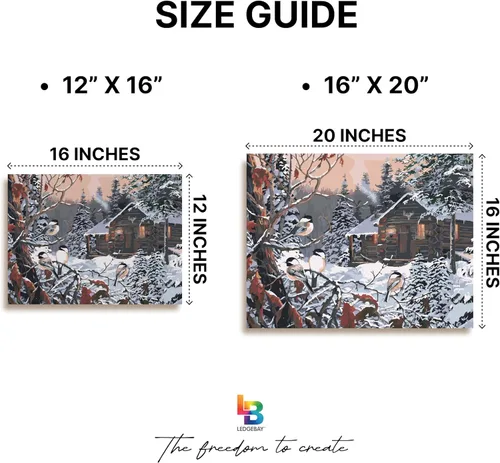 Miniatura 5 de Ledgebay Kit de Pintura por Números DIY para Adultos, Lienzo Enmarcado, de Principiante a Avanzado, Kit de Pintura por Números, los Kits Incluyen