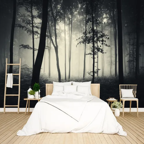 Miniatura 40 de Papel tapiz floral de peonía negra para dormitorio, flores botánicas moradas, hojas murales para sala de estar, fondo de TV, mural grande