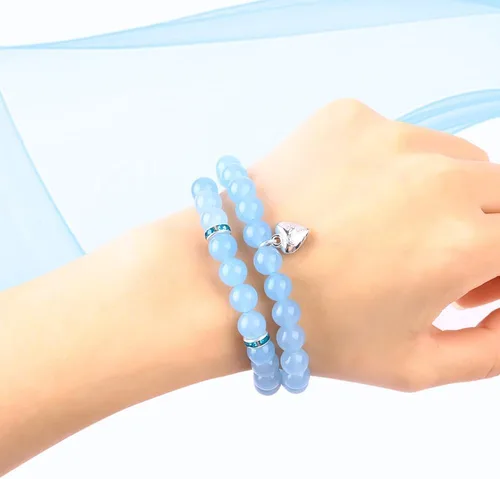 Miniatura 7 de 2 pulseras de cuentas naturales para mujer, gemas semipreciosas, pulseras de cristal curativo de 0.315 in con tarjetas, pulsera elástica ajustable