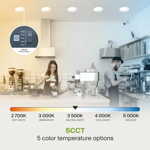 Miniatura 4 de ASD Downlight LED comercial sin lata de 4 pulgadas, iluminación ajustable de potencia de 7/10/13W, lámpara de techo empotrable redonda regulable, 5