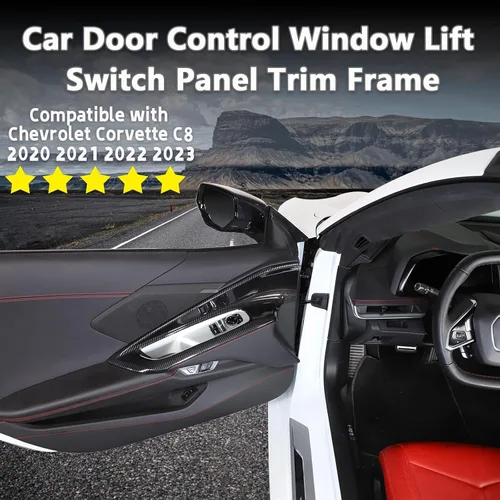 Miniatura 2 de Sekhyna Cubierta interior de la manija de la puerta del automóvil compatible con Chevrolet Corvette C8 Stingray 2020-2024 ABS 2020-2024, 2 piezas
