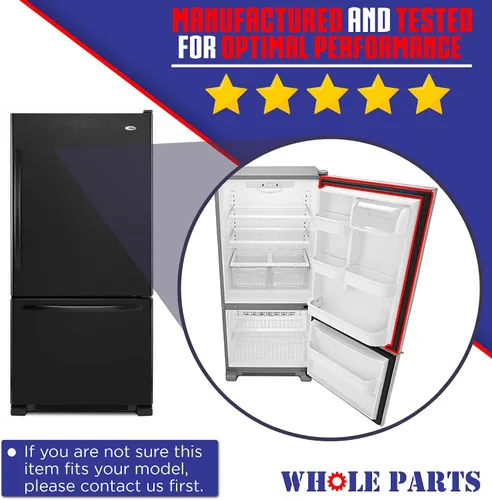 Miniatura 5 de Junta de puerta negra para congelador y refrigerador (tira magnética en el interior) – Parte # WPW10436250 – Compatible con modelos seleccionados