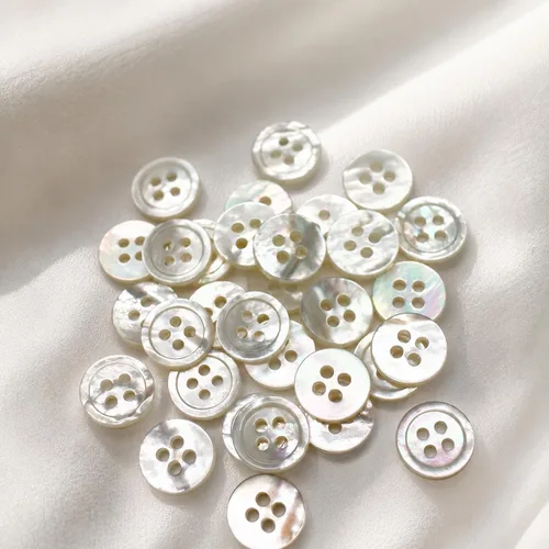 20 botones de trapeador blancos auténticos botones naturales de madreperla para mujeres, camisas, vestidos, polo, manualidades (diámetro de 0.453 in)