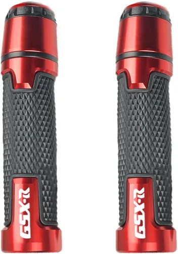 Miniatura 3 de 2 piezas de juego de extremos de empuñadura de manillar de motocicleta, compatible con Suzuki GSXR GSX-R GSXS 600 750 1000 (22mm 7/8" - Rojo)