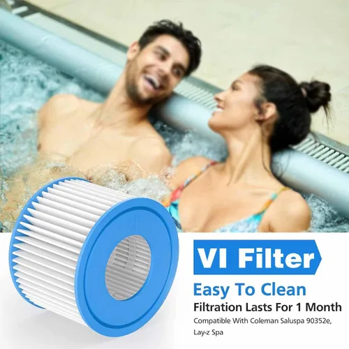 Miniatura 4 de Paquete de 6 filtros de repuesto para bañera de hidromasaje tipo VI para bañera de hidromasaje Saluspa compatible con Lay-Z-Spa, para bomba