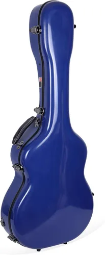 Crossrock Funda de fibra de vidrio de lujo para guitarras OM, Martin 000 | Interior de felpa, bloqueo TSA - azul marino (CRF2020OMNVBL)