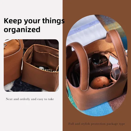 Miniatura 7 de DGAZ Organizador de bolso, sedoso y suave, seda, bolso de mano de lujo en moldeadores de bolsa, para mujer, se adapta a picotin1822 bolsas